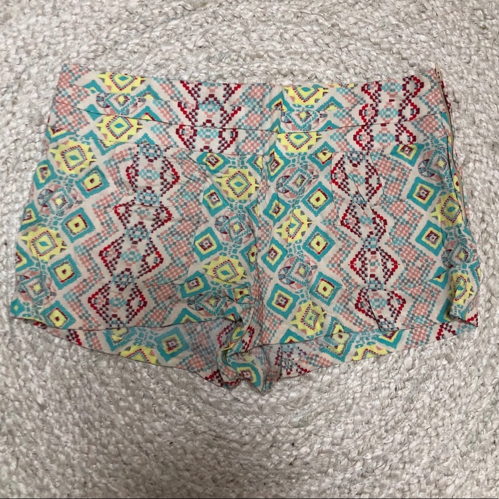 Charlotte Russe Colorful Patterned Shorts